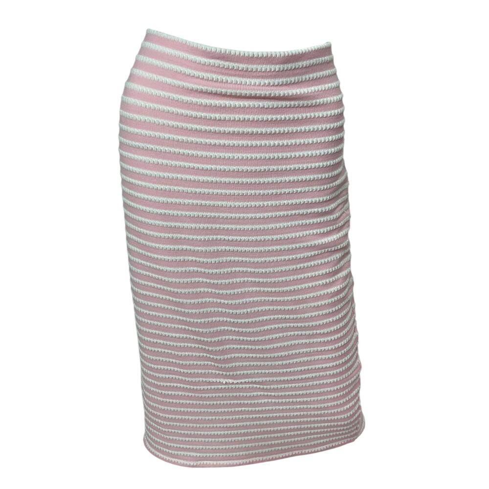 Amanda Uprichard Striped Pink Kismet Pencil Skirt Size L - Picture 2 of 5